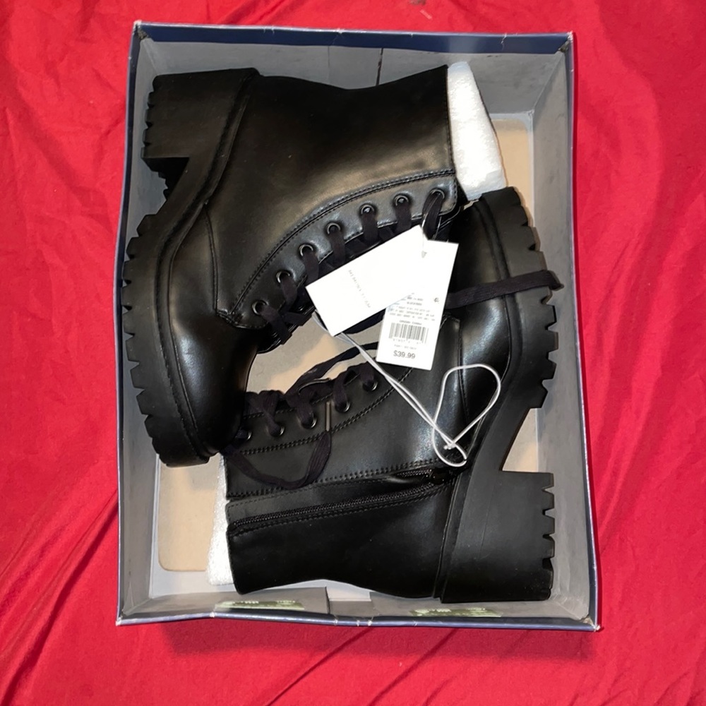 Black combat boots